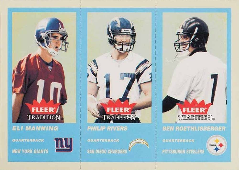 2004 Fleer Tradition Ben Roethlisberger/Eli Manning/Philip Rivers #351 Football Card