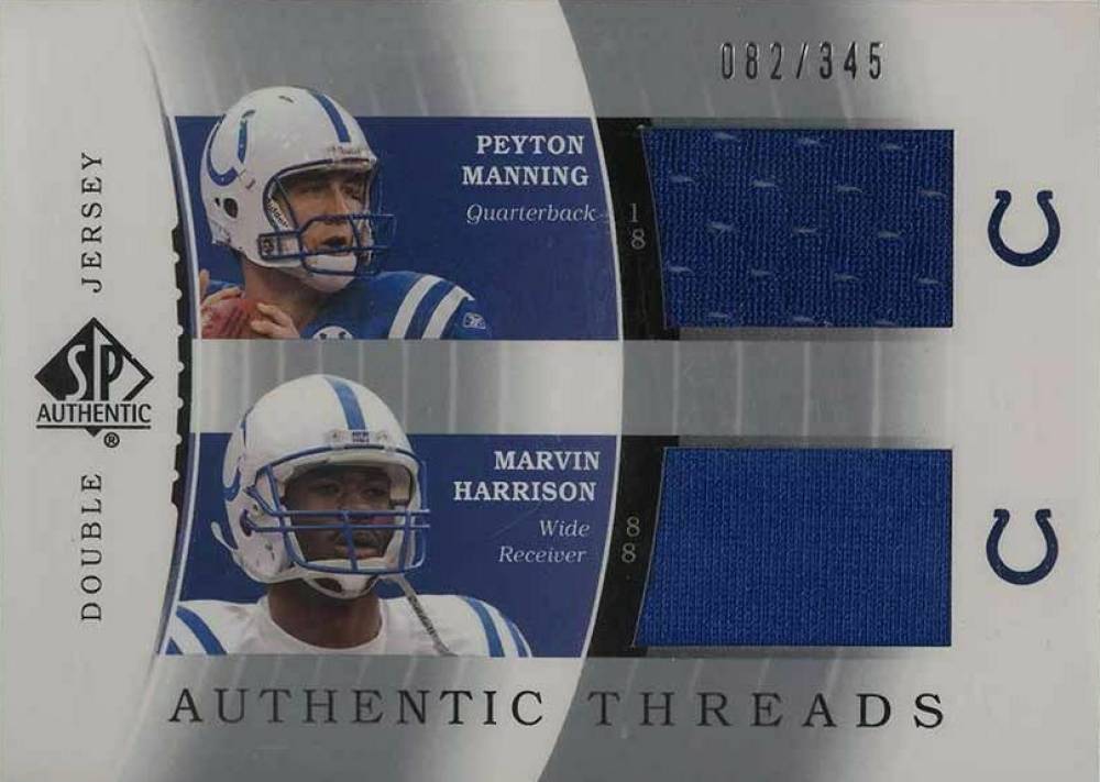 2003 SP Authentic Authentic Threads Harrison/Manning #PM/MH Football Card
