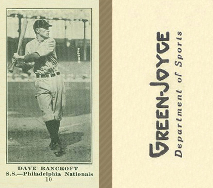 1916 Green-Joyce Dave Bancroft #10 Baseball Card