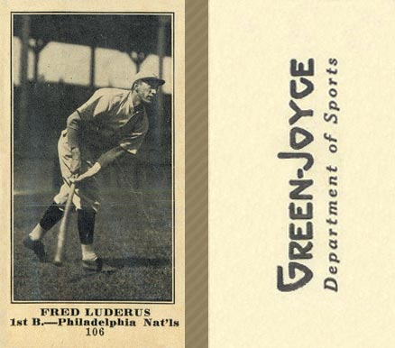 1916 Green-Joyce Fred Luderus #106 Baseball Card