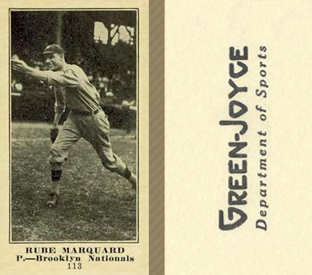 1916 Green-Joyce Rube Marquard #113 Baseball Card