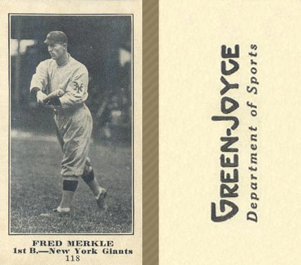 1916 Green-Joyce Fred Merkle #118 Baseball Card