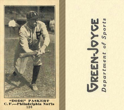 1916 Green-Joyce Dode Paskert #136 Baseball Card