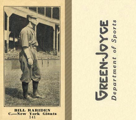 1916 Green-Joyce Bill Rariden #141 Baseball Card
