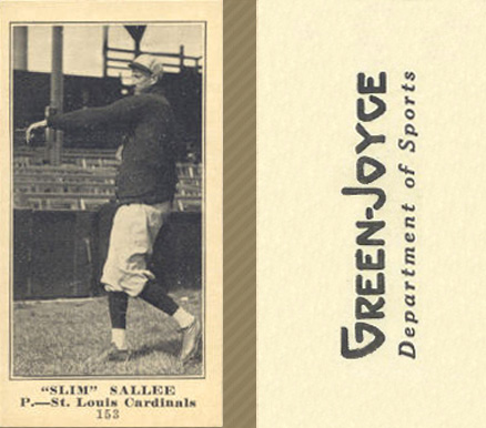 1916 Green-Joyce Slim Sallee #153 Baseball Card