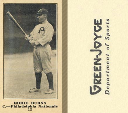 1916 Green-Joyce Eddie Burns #18 Baseball Card