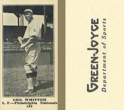 1916 Green-Joyce Geo. Whitted #189 Baseball Card