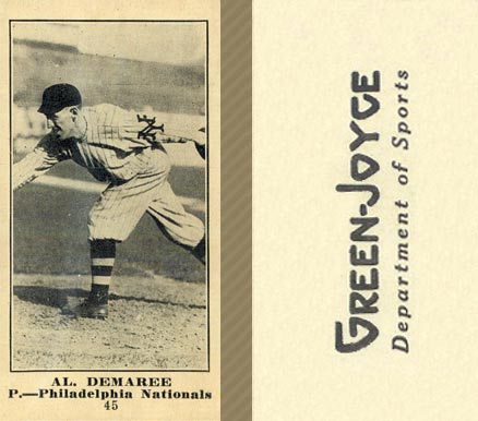 1916 Green-Joyce Al Demaree #45 Baseball Card