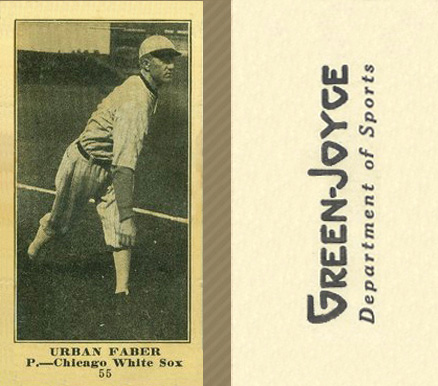 1916 Green-Joyce Urban Faber #55 Baseball Card
