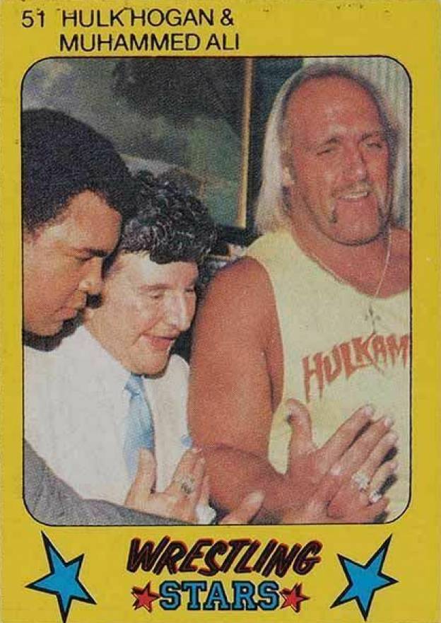 1986 Monty Gum Wrestling Stars Hand Cut Hulk Hogan/Muhammed Ali #51 Other Sports Card