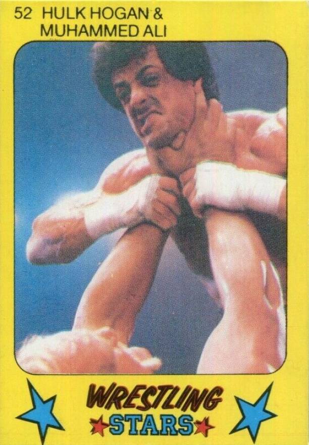 1986 Monty Gum Wrestling Stars Hand Cut Hulk Hogan/Muhammed Ali #52 Other Sports Card