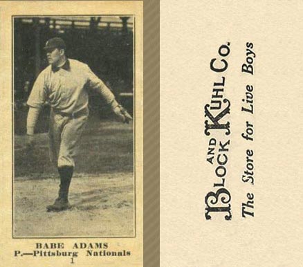 1916 Block & Kuhl (1916) Babe Adams #1 Baseball Card