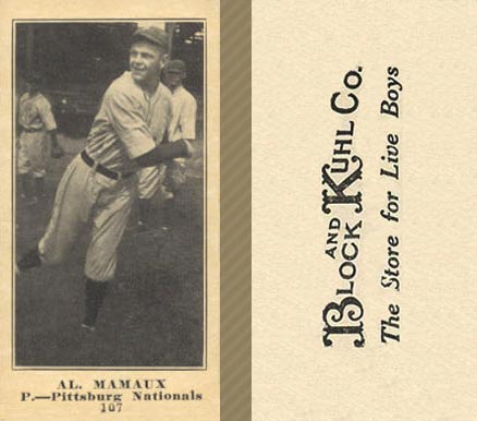 1916 Block & Kuhl (1916) Al. Mamaux #107 Baseball Card
