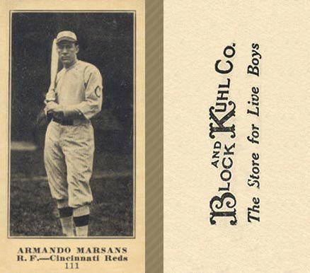 1916 Block & Kuhl (1916) Armando Marsans #111 Baseball Card