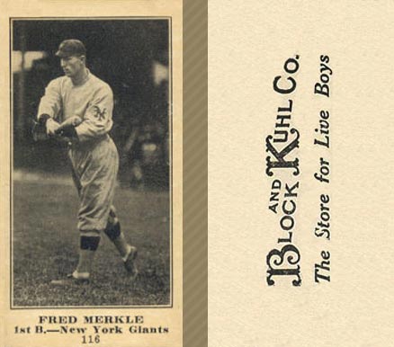 1916 Block & Kuhl (1916) Fred Merkle #116 Baseball Card