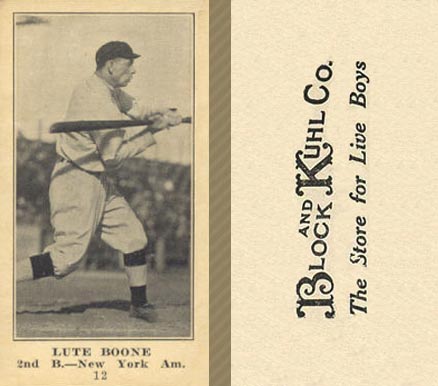 1916 Block & Kuhl (1916) Lute Boone #12 Baseball Card