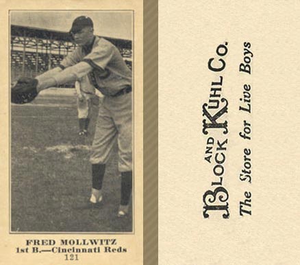 1916 Block & Kuhl (1916) Fred Mollwitz #121 Baseball Card