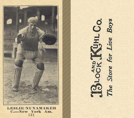 1916 Block & Kuhl (1916) Leslie Nunamaker #131 Baseball Card