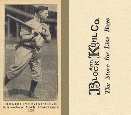 1916 Block & Kuhl (1916) Roger Peckinpaugh #136 Baseball Card