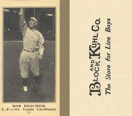 1916 Block & Kuhl (1916) Bob Bescher #14 Baseball Card
