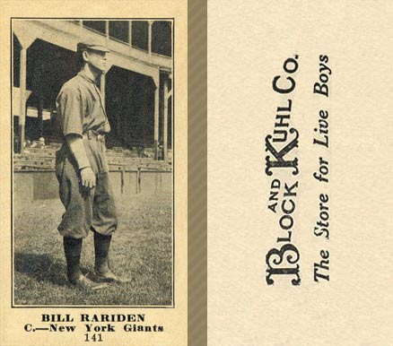 1916 Block & Kuhl (1916) Bill Rariden #141 Baseball Card
