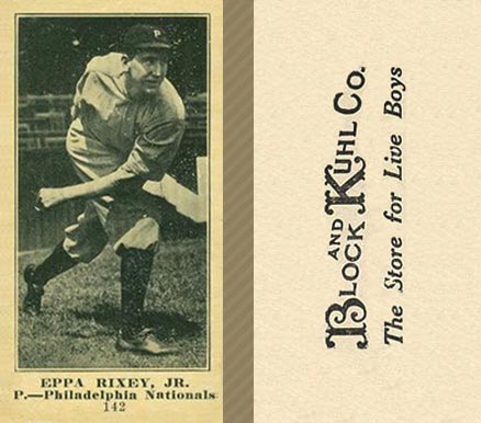 1916 Block & Kuhl (1916) Eppa Rixey #142 Baseball Card
