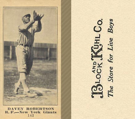 1916 Block & Kuhl (1916) Davey Robertson #143 Baseball Card