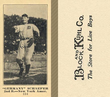 1916 Block & Kuhl (1916) Germany Schaefer #154 Baseball Card