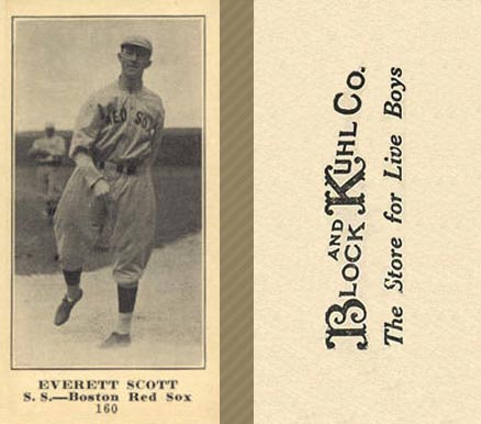 1916 Block & Kuhl (1916) Everett Scott #160 Baseball Card