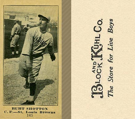 1916 Block & Kuhl (1916) Burt Shotton #165 Baseball Card