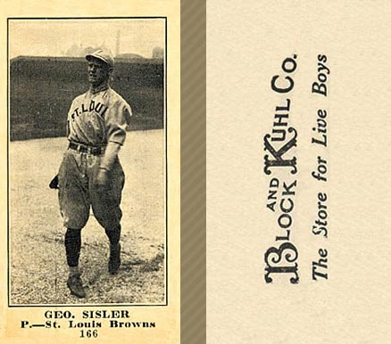 1916 Block & Kuhl (1916) Geo. Sisler #166 Baseball Card