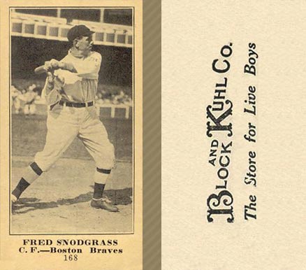 1916 Block & Kuhl (1916) Fred Snodgrass #168 Baseball Card