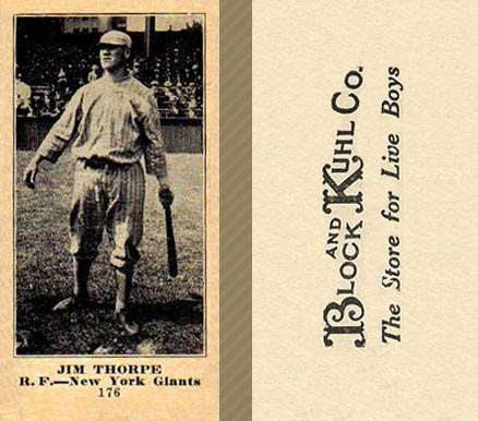 1916 Block & Kuhl (1916) Jim Thorpe #176 Baseball Card