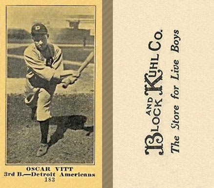 1916 Block & Kuhl (1916) Oscar Vitt #183 Baseball Card