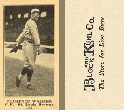 1916 Block & Kuhl (1916) Clarence Walker #185 Baseball Card