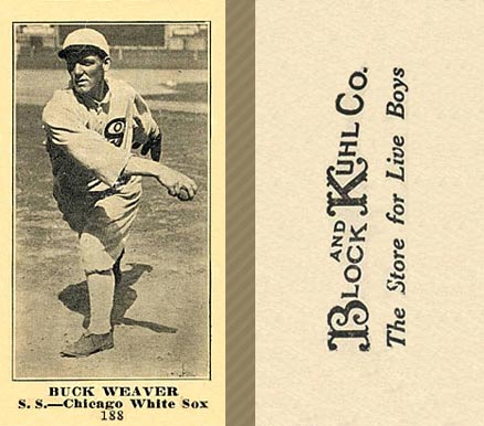1916 Block & Kuhl (1916) Buck Weaver #188 Baseball Card