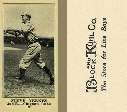 1916 Block & Kuhl (1916) Steve Yerkes #197 Baseball Card