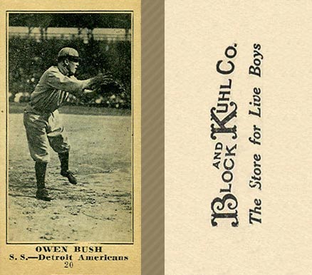 1916 Block & Kuhl (1916) Owen Bush #20 Baseball Card