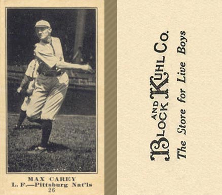 1916 Block & Kuhl (1916) Max Carey #26 Baseball Card