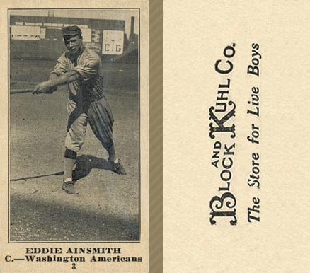 1916 Block & Kuhl (1916) Eddie Ainsmith #3 Baseball Card