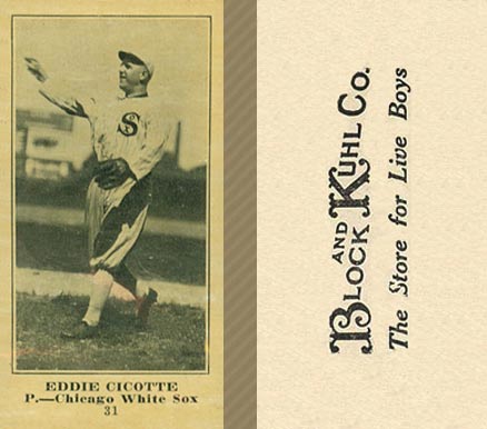 1916 Block & Kuhl (1916) Eddie Cicotte #31 Baseball Card