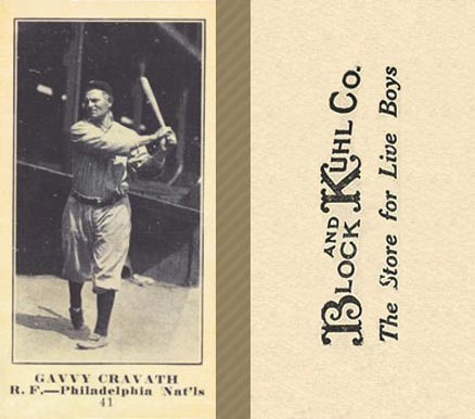 1916 Block & Kuhl (1916) Gavvy Cravath #41 Baseball Card
