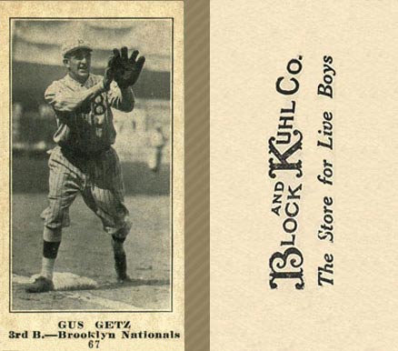 1916 Block & Kuhl (1916) Gus Getz #67 Baseball Card