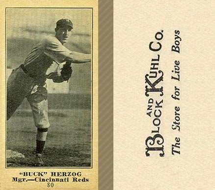1916 Block & Kuhl (1916) Buck Herzog #80 Baseball Card
