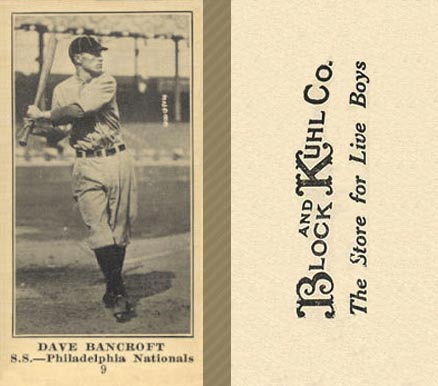 1916 Block & Kuhl (1916) Dave Bancroft #9 Baseball Card