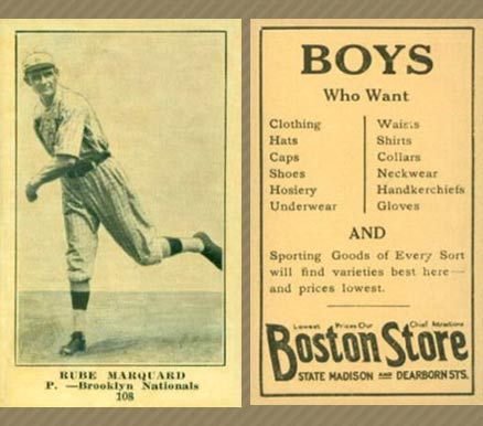 1917 Boston Store Rube Marquard #108 Baseball Card