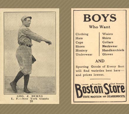 1917 Boston Store Geo. J. Burns #20 Baseball Card