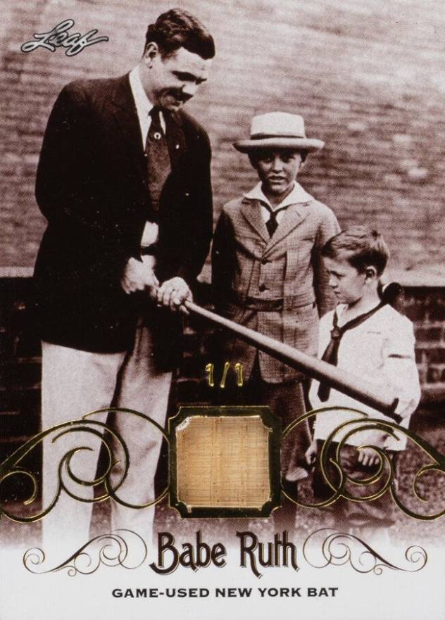 2016 Leaf Babe Ruth Collection Game-Used Bat Babe Ruth #YB15 Baseball Card