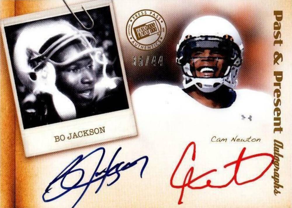 2011 Press Pass Legends Past and Present Autographs Bo Jackson/Cam Newton #BJCN Football Card
