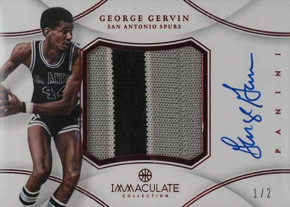 2012 Panini Immaculate Collection Premium Patches Autograph George Gervin #PP-GG Basketball Card